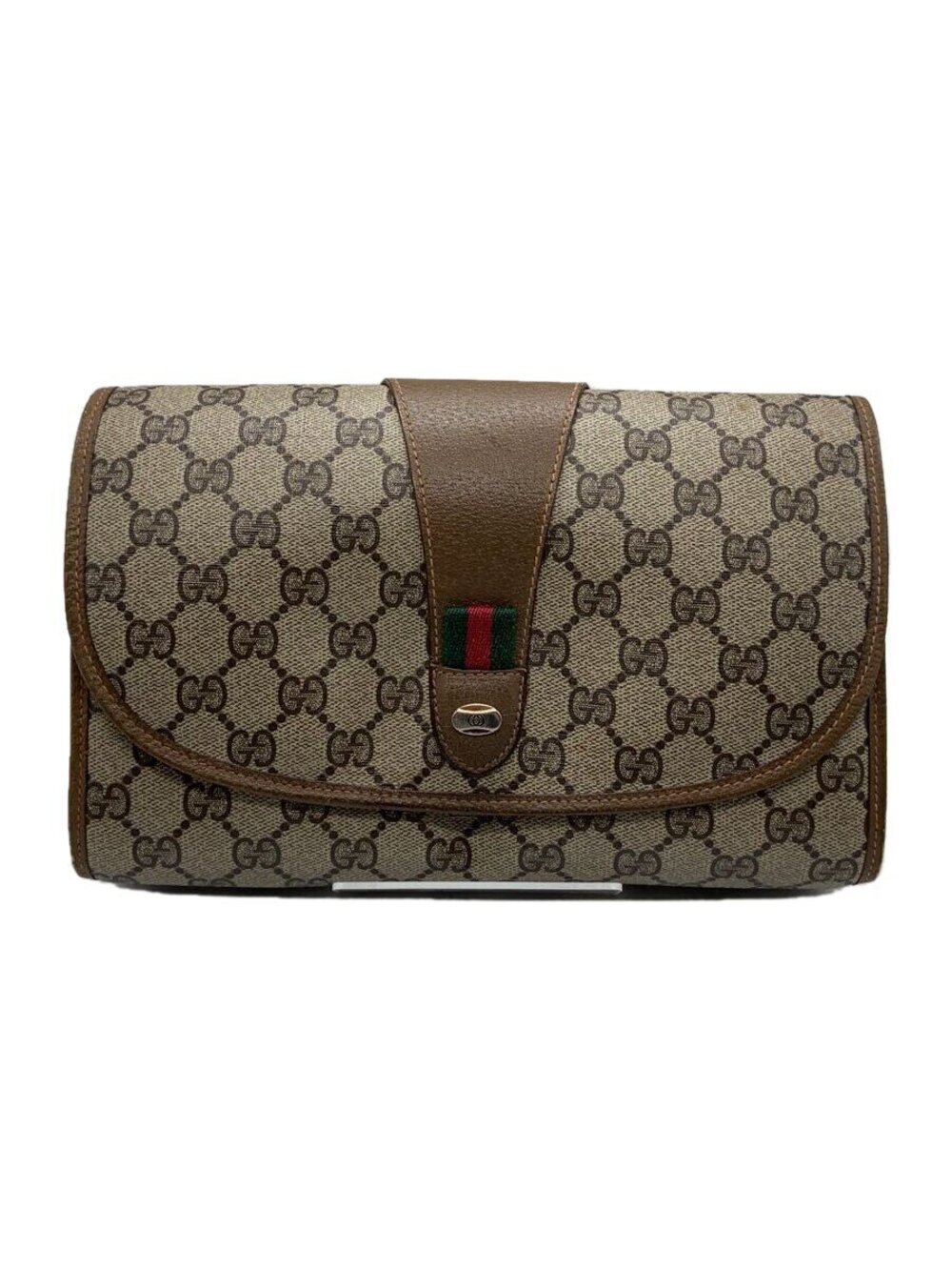 Gucci Clutch Bag Camel Brown All over